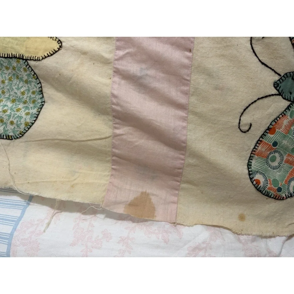 Vintage Atq Handmade Quilt Butterfly Feedsack Quilt Topper Homemade 76